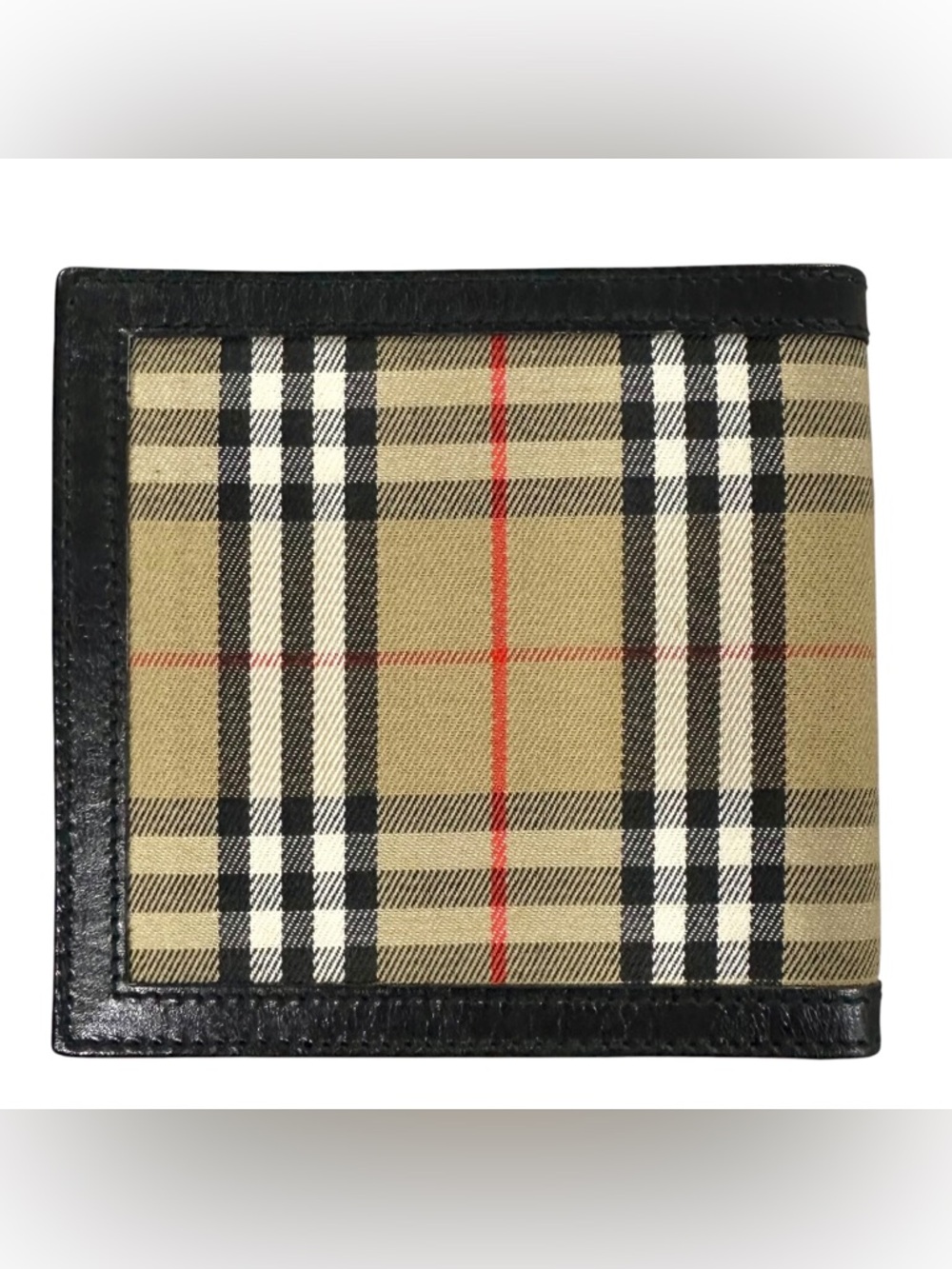 Burberrys Black Leather & Nova Check Men’s Bifold Wallet - Picture 9 of 13